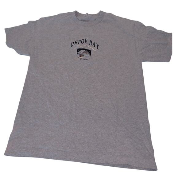 VINTAGE Depoe Bay Oregon Coast T-Shirt ALSTYLE Gray Size L - Picture 1 of 6